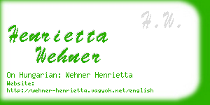 henrietta wehner business card